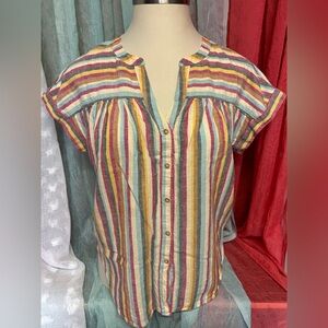 Lou & Grey Striped Multicolor Women's Top
